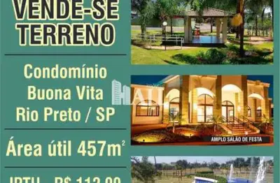 Terreno em condomínio fechado à venda na Avenida Hermelindo Graciani, Parque Residencial Buona Vita, São José do Rio Preto