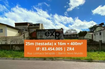 Terreno à venda na lizímaco serapião, 137, novo mundo, curitiba por r$ 690.000