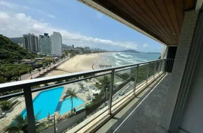 Imóvel mobiliado à beira-mar em guarujá - apartamento com sauna, elevador e área de serviço de praia.