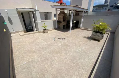 Cobertura pnthouse com 2 quartos sendo 1 suíte, churrasqueira privativa e solarium, localizada na praia da enseada