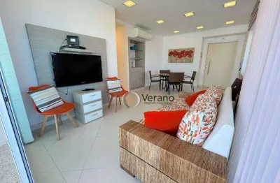 Apartamento com 3 suítes, varanda gourmet, vista para o mar, 2 vagas à venda, 127 m² por r$ 1.060.000 - enseada - guarujá/sp