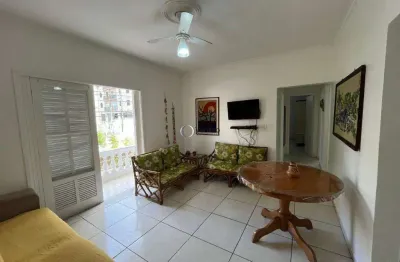 Apartamento beira-mar mobiliado com varanda na enseada, guarujá