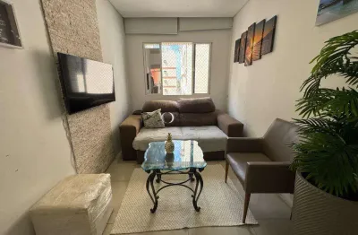Apartamento mobiliado com churrasqueira e terraço na enseada, guarujá