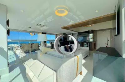 Apartamento com vista pro mar, 3 suítes, varanda gourmet integrada, 2 vagas, à venda, 152 m² por r$ 2.500.000 - enseada - guarujá/sp