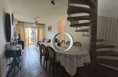 Cobertura duplex vista mar com 3 dormitórios à venda, 200 m² por r$ 750.000 - enseada - guarujá/sp