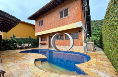 Casa com piscina, espaço gourmet, sauna e 4 quartos (sendo 1 suítes) à venda, 220 m² por r$ 1.400.000 - jardim albamar - guarujá/sp
