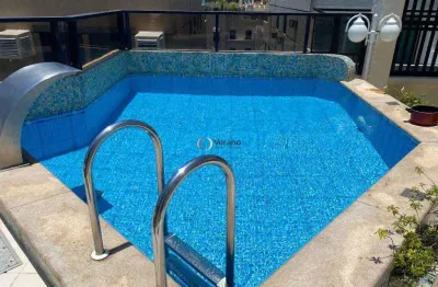 Cobertura a venda na enseada com piscina e espaço gourmet, 3 vagas - guarujá/sp