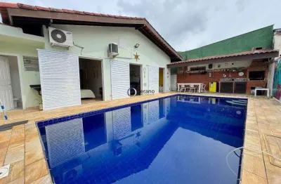 Casa mobiliada com piscina e churrasqueira em jardim albamar, guarujá - venda