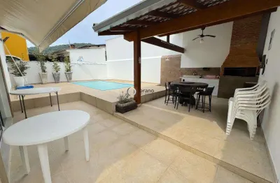 Casa mobiliada com piscina e churrasqueira em jardim albamar, guarujá - venda