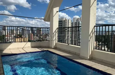 Cobertura de 308m² para alugar, com 4 dormitórios, 5 banheiros, 3 vagas e lazer completo.