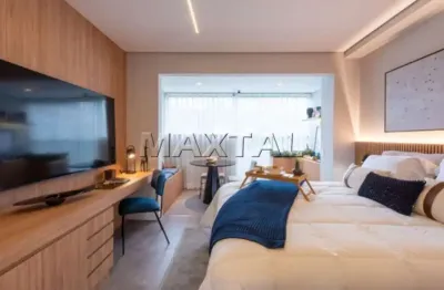 Apartamento à venda de 29 m², em construção, com varanda gourmet,  1 dormitório, na vila clementino.