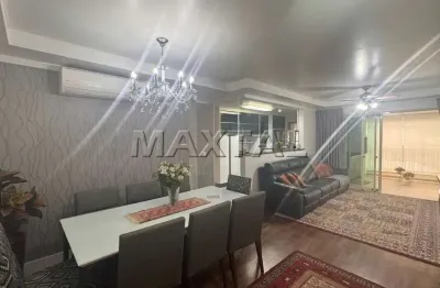 Apartamento seminovo mobiliado em santana de 123 m², varanda gourmet, 2 suítes e 2 vagas.