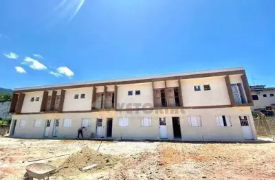 Sobrado em condomínio à venda em caraguatatuba, massaguaçu, com 2 quartos, 80m²