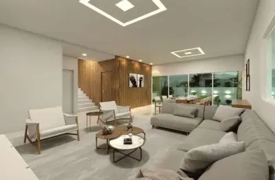 Casa duplex de alto padrão com fino acabamento no monte carlo com 4 suítes e área gourmet em 271m² de área construída em fase de acabamento.