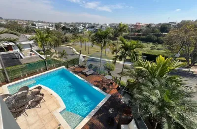 Sobrado alto padrão no condomínio vila paradiso, 375 m², vista para o lago, piscina e área gourmet