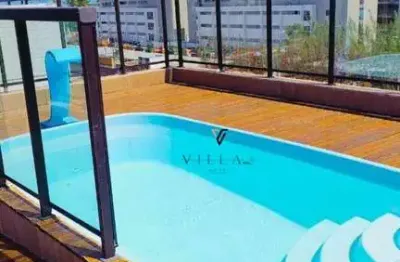 Flat excelente com 1 dormitório, sala e cozinha integradas à venda, 32 m² por r$ 480.000 - cabo branco - joão pessoa/pb