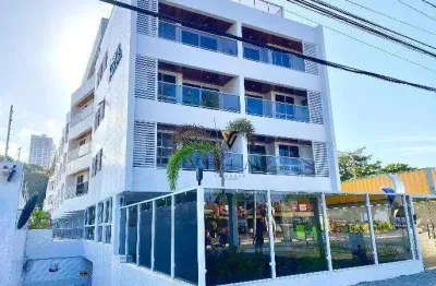 Flat à beira mar com 1 dormitório, sala para 2 ambientes com cozinha americana integrada à venda, 51 m² por r$ 700.000 - cabo branco - joão pessoa/pb