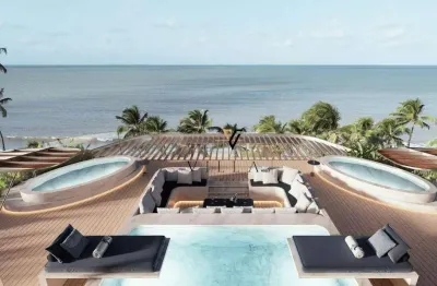 Flat vista para o mar lateral com 1 dormitório, sala e cozinha integradas  à venda, 19 m² por r$ 530.000 - bessa - joão pessoa/pb