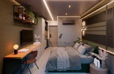 Flat a 100m da beira mar com 1 dormitório, sala e cozinha americana integradas, varanda à venda, 24 m² por r$ 457.777 - cabo branco - joão pessoa/pb
