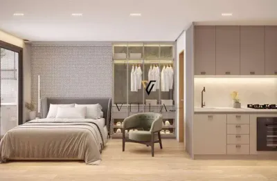 Flat com 1 dormitório, sala, cozinha e varanda gourmet integradas à venda, 29 m² por r$ 351.352 - intermares - cabedelo/pb