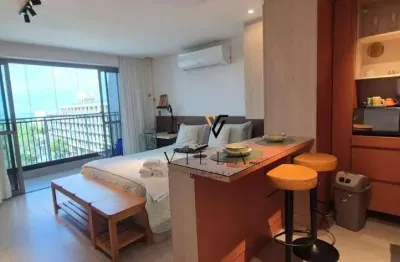 Flat a 100m da praia com 1 dormitório, sala, cozinha e varanda integrados à venda, 33 m² por r$ 550.000 - jardim oceania - joão pessoa/pb