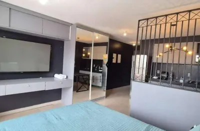 Flat a 100m da praia com 1 dormitório, sala, cozinha e varanda integradas à venda, 33 m² por r$ 390.000 - jardim oceania - joão pessoa/pb