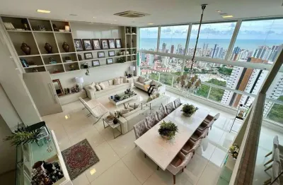 Cobertura duplex extraordináriacom 4 dormitórios, sala, cozinha e varanda à venda, 355 m² por r$ 4.500.000 - brisamar - joão pessoa/pb