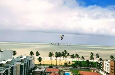 Flat a 500 m do mar com 1 dormitório, sala e cozinha integradas à venda, 17 m² por r$ 375.000 - cabo branco - joão pessoa/pb