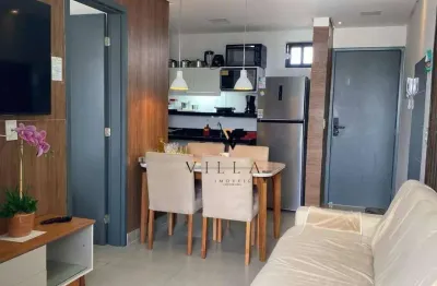 Flat excelente com 1 dormitório, sala e cozinha americana integradas à venda, 30 m² por r$ 454.000 - bessa - joão pessoa/pb