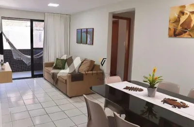 Apartamento a 300m do mar com 2 dormitórios, sala, cozinha e varanda à venda, 63 m² por r$ 650.000 - tambaú - joão pessoa/pb