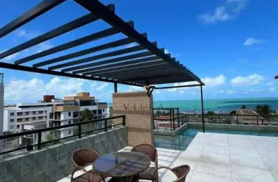 Flat incrível com 1 dormitório, sala e cozinha integradas à venda, 28 m² por r$ 410.000 - bessa - joão pessoa/pb