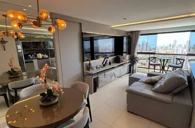 Apartamento com 2 dormitórios, 2 salas. cozinha americana e varanda gourmet à venda, 72 m² por r$ 840.000 - bairro dos estados - joão pessoa/pb