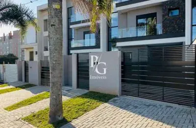 Sobrado com 155m²  3 suítes e terraço com vista livre no centro de pinhais/pr