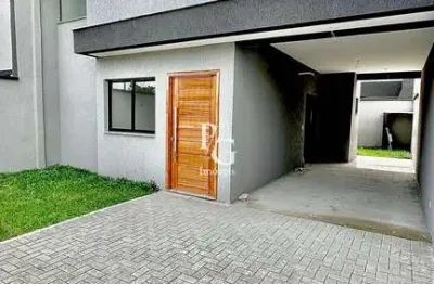 Sobrado em pinhais com 128m - 3 dorm. sendo 1 suíte - espaço gourmet com churrasqueira - vaga de garagem coberta