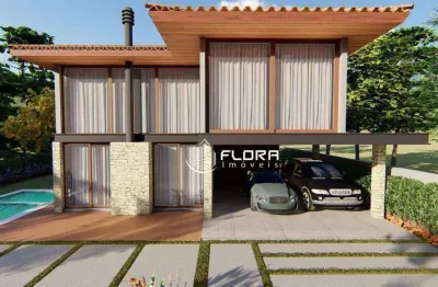 Casa com 3 suítes, piscina, spa, lounge, com 274 m², à venda, por r$ 1.490.000 - são josé do imbassaí - maricá/rj