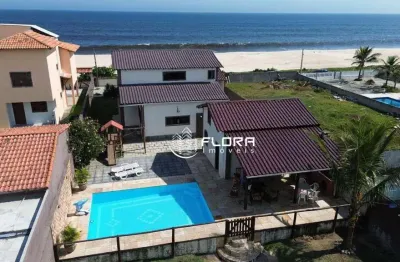 Casa com 4 quartos, 1 suite, piscina, área gourmet, pé na areia,  com 270 m², à venda por r$ 1.300.000,00 - guaratiba - maricá/rj