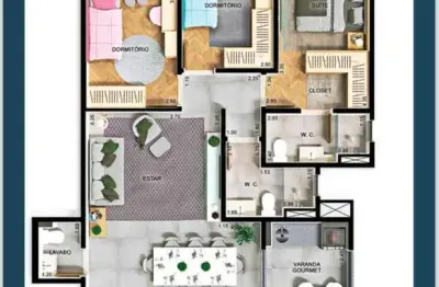 Apartamento para venda em jundiaí, jardim do lago, 2 dormitórios, 1 suíte, 2 banheiros, 2 vagas