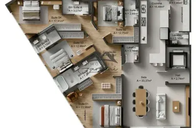 Apartamento com 4 quartos à venda na rua lauro muller, 1230, fazenda, itajaí por r$ 4.160.000