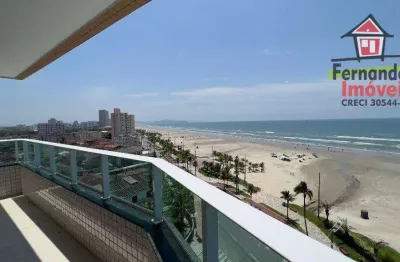 Apartamento alto padrão frente mar com 3 dormitórios sendo 2 suítes à venda, 110 m² por r$ 980.000 - maracanã - praia grande/sp