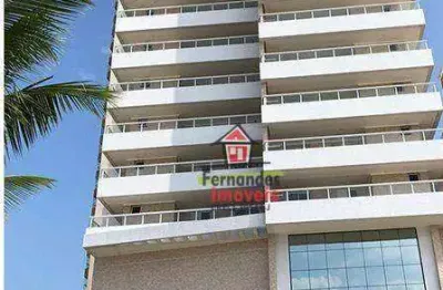 Apartamento alto padrão mobiliado prédio frente mar  com 1 suíte mais banheiro social  à venda, 63 m² por r$ 420.000 - aviação - praia grande/sp