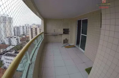Apartamento na quadra da praia com vista mar 3 dormitórios sendo 2 suítes à venda, 114 m² por r$ 750.000 - ocian - praia grande/sp