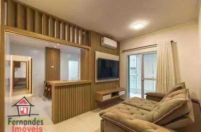 Apartamento alto padrão mobiliado, parcela direto e aceita carro,  com 2 dormitórios à venda, 90 m² por r$ 760.000 - canto do forte - praia grande/sp