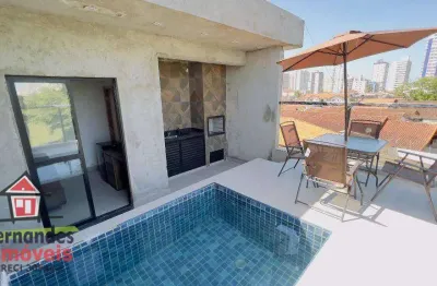 Sobrado triplex com piscina 3 suítes  à venda, 120 m² por r$ 790.000 - guilhermina - praia grande/sp