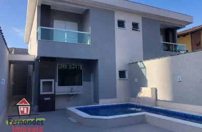 Sobrado com piscina 3 suítes, lado praia  à venda, 135 m² por r$ 1.100.000 tupi  praia grande sp