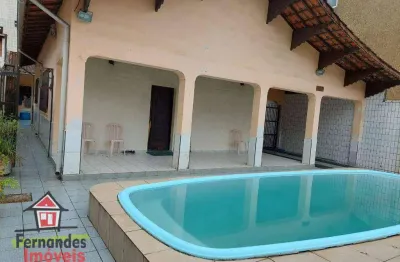 Casa isolada com piscina 4 quartos para alugar definitivo pacote em avenida paris, 260 m² por r$ 15.000/mês - canto do forte - praia grande/sp