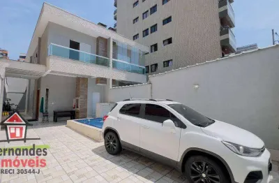 Sobrado novo  com piscina 3 quartos à venda, 127 m² por r$ 890.000 tupi  praia grande sp