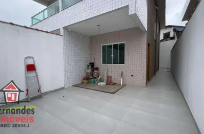 Sobrado novo individual com 3 suítes próximo da obramax  à venda, 98 m² por r$ 640.000,00  tude bastos (sítio do campo)  praia grande sp