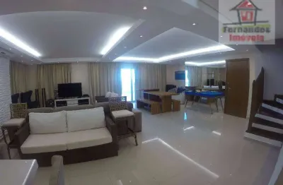Belíssima cobertura duplex mobiliada à venda na enseada, frente ao mar - guarujá.