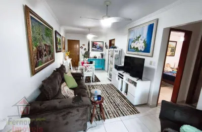 Apartamento mobiliado 300 metros da praia  com 2 dormitórios sendo 1 suíte à venda, 86 m² por r$ 580.000 -  guilhermina - praia grande/sp