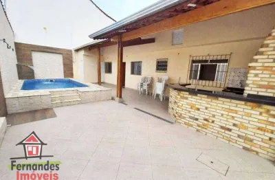 Casa isolada  com  piscina 2 quartos à venda, 172 m² por r$ 560.000  balneário japura  praia grande sp